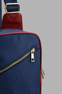 Redtag-Navy-Embossed-Sling-Bag-Duffle-Bag-Men's-