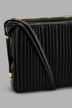 Load image into Gallery viewer, Redtag-Black-Pleated-Cross-Body-Bag-Cross-Body-Bags-Women-
