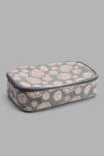 Load image into Gallery viewer, Redtag-Grey-And-Pink-Floral-Printed-Cosmetic-Pouches-Cosmetic-Pouches-Women-
