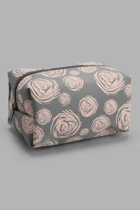 Redtag-Grey-And-Pink-Floral-Printed-Cosmetic-Pouches-Cosmetic-Pouches-Women-