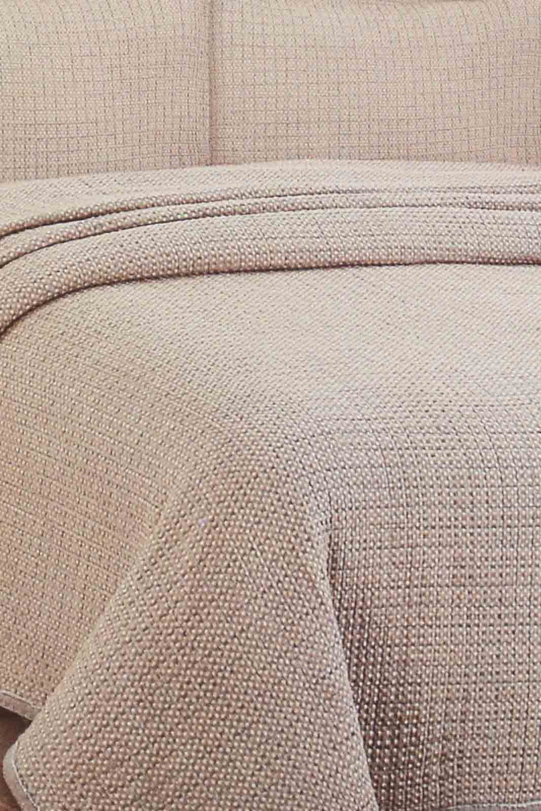 Redtag-Beige-Stone-Wash-Bedspread-Set-With-Lace
-(Double-Size)-0,-Colour:Beige,-Filter:Home-Bedroom,-HMW-BED-Bedspreads,-New-In,-New-In-HMW-BED,-Non-Sale,-S22A,-Section:Homewares-Home-Bedroom-