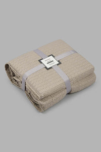 Redtag-Beige-Stone-Wash-Bedspread-Set-With-Lace
-(Double-Size)-0,-Colour:Beige,-Filter:Home-Bedroom,-HMW-BED-Bedspreads,-New-In,-New-In-HMW-BED,-Non-Sale,-S22A,-Section:Homewares-Home-Bedroom-