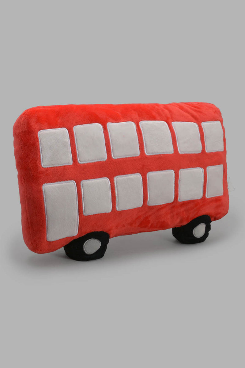 Redtag-Red-Bus-Kids-Cushion-Category:Cushions,-Character,-Colour:Red,-Filter:Home-Bedroom,-HMW-BED-Cushions,-New-In,-New-In-HMW-BED,-Non-Sale,-S22C,-Section:Homewares-Home-Bedroom-