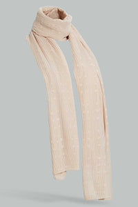 Redtag-Beige-Crinkle-Scarf-Fashion-Scarves-Girls-