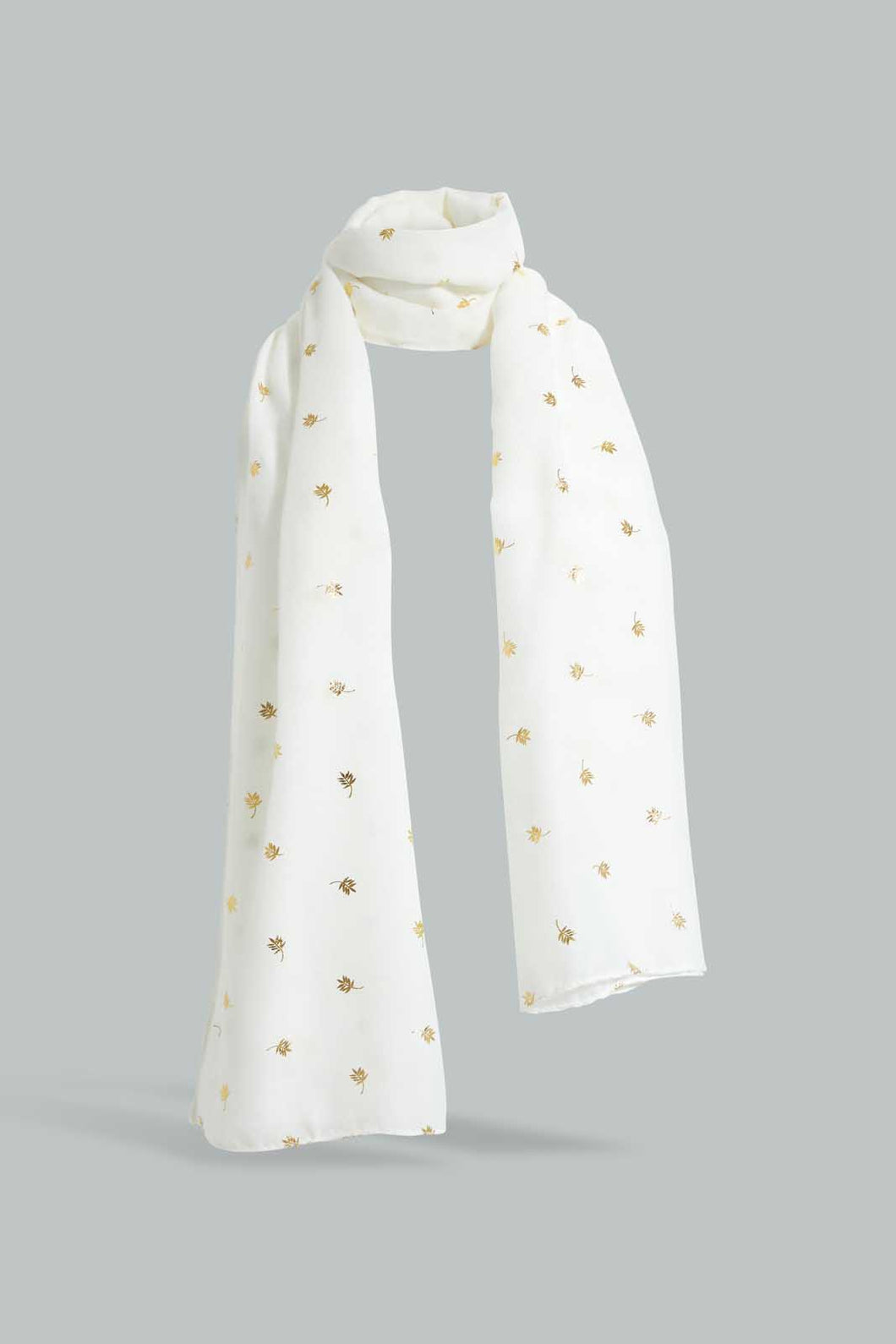 Redtag-White-Gold-Foil-Scarf-Fashion-Scarves-Girls-