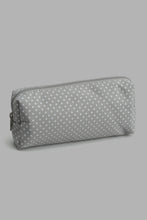 Load image into Gallery viewer, Redtag-Grey-And-White-Floral-Printed-Costmetic-Pouches-Cosmetic-Pouches-Women-
