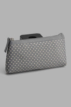 Load image into Gallery viewer, Redtag-Grey-And-White-Polka-Printed-Cosmetic-Pouches-Cosmetic-Pouches-Women-
