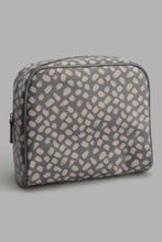 Load image into Gallery viewer, Redtag-Grey-And-White-Polka-Printed-Cosmetic-Pouches-Cosmetic-Pouches-Women-
