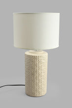 Load image into Gallery viewer, Redtag-Taupe-Embosed-Ceramic-Table-Lamp-Table-Lamps-Home-Decor-
