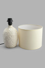 Load image into Gallery viewer, Redtag-Ivory-Embosed-Base-Table-Lamp-Table-Lamps-Home-Decor-
