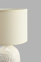 Load image into Gallery viewer, Redtag-Ivory-Embosed-Base-Table-Lamp-Table-Lamps-Home-Decor-
