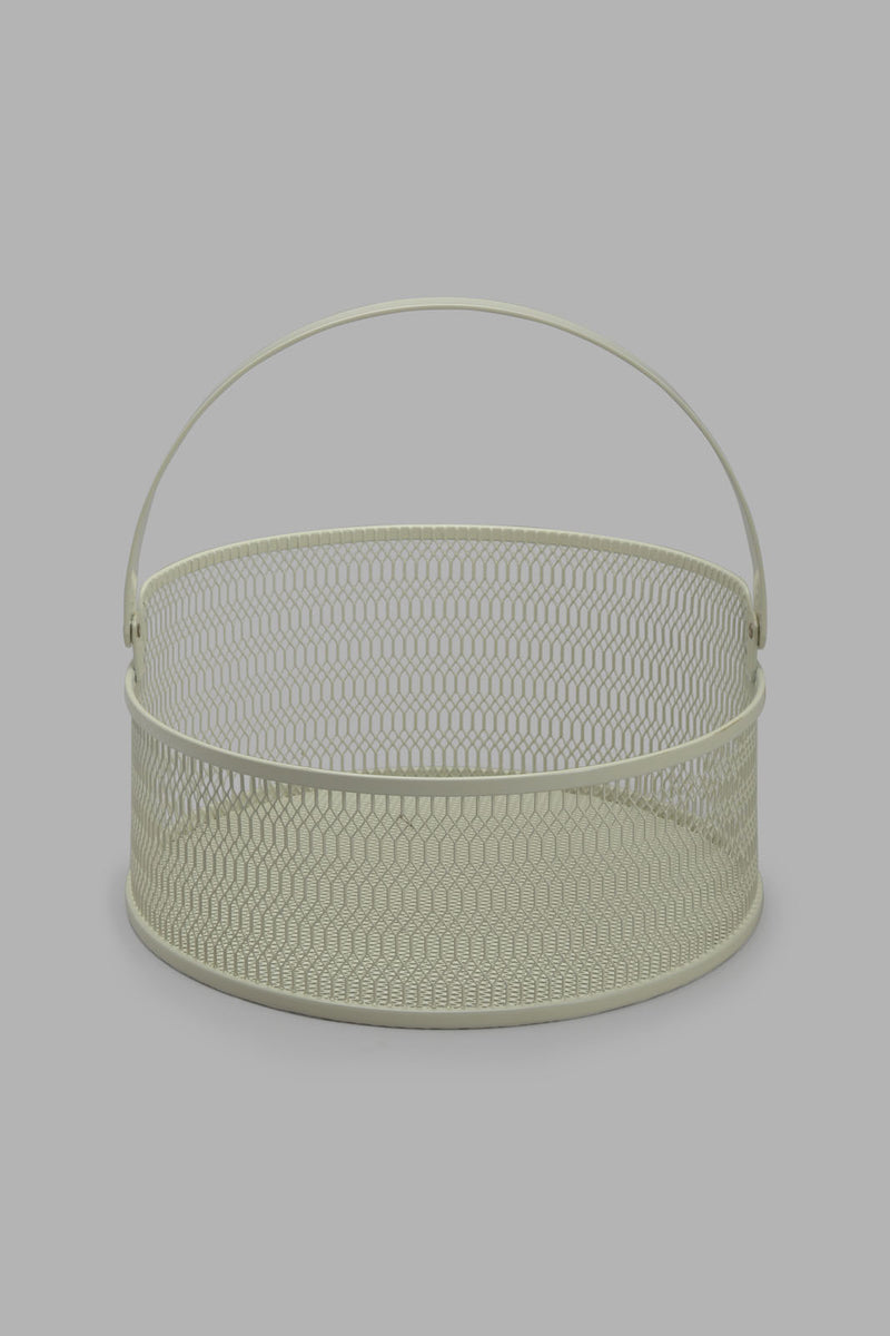 Redtag-Cream-Round-Basket-Category:Kitchen-Baskets,-Colour:Cream,-Deals:2-For-90,-Filter:Home-Dining,-HMW-DIN-Kis-Kitchen-Accessories,-New-In,-New-In-HMW-DIN,-S22B,-Section:Homewares-Home-Dining-