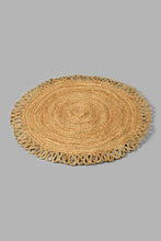 تنزيل الصورة على معرض الصور، Redtag-Brown-Jute-Woven-Round-Dhurrie-Rugs-Home-Decor-
