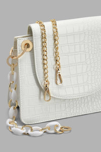 Redtag-White-With-Gold-Embellished-Chain-Eveining-Clutch-Clutches-Women-