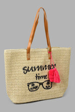 تنزيل الصورة على معرض الصور، Redtag-Beige-Printed-Beige-Bag-With-Tassle-Beach-Bags-Women-
