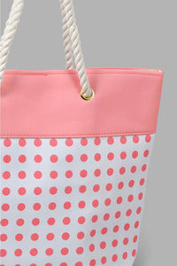 Redtag-Pink-Polka-Beach-Bag-Beach-Bags-Women-