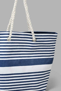 Redtag-Navy-And-White-Stripe-Beach-Bag-Beach-Bags-Women-