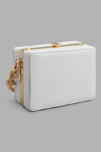 Load image into Gallery viewer, Redtag-White-With-Gold-Chain-Embellished-Evening-Clutch-Clutches-Women-
