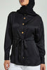 Redtag-Black-Satin-Belted-Shirt-Blouses-Women's-