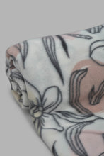 Load image into Gallery viewer, Redtag-Pink/White-Floral-Print-Single-Fleece-Blanket-Category:Blankets,-Colour:Pink,-Filter:Home-Bedroom,-HMW-BED-Blankets,-New-In,-New-In-HMW-BED,-Non-Sale,-S22C,-Section:Homewares-Home-Bedroom-

