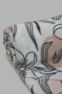 Redtag-Pink/White-Floral-Print-Single-Fleece-Blanket-Category:Blankets,-Colour:Pink,-Filter:Home-Bedroom,-HMW-BED-Blankets,-New-In,-New-In-HMW-BED,-Non-Sale,-S22C,-Section:Homewares-Home-Bedroom-
