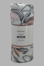 Load image into Gallery viewer, Redtag-Pink/White-Floral-Print-Single-Fleece-Blanket-Category:Blankets,-Colour:Pink,-Filter:Home-Bedroom,-HMW-BED-Blankets,-New-In,-New-In-HMW-BED,-Non-Sale,-S22C,-Section:Homewares-Home-Bedroom-

