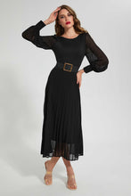 تنزيل الصورة على معرض الصور، Redtag-Black-Crewneck-Longsleeve-Dress-Dresses-Women&#39;s-
