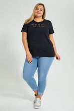 Load image into Gallery viewer, Redtag-Black-Graphic-T-Shirt-Colour:Black,-Filter:Plus-Size,-LDP-T-Shirts,-New-In,-New-In-LDP,-Non-Sale,-S22B,-Section:Women,-TBL-Women&#39;s-
