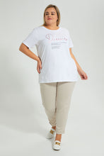 تنزيل الصورة على معرض الصور، Redtag-White-Graphic-T-Shirt-Colour:White,-Filter:Plus-Size,-LDP-T-Shirts,-New-In,-New-In-LDP,-Non-Sale,-S22B,-Section:Women,-TBL-Women&#39;s-
