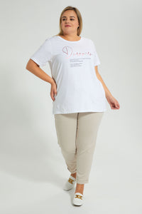 Redtag-White-Graphic-T-Shirt-Colour:White,-Filter:Plus-Size,-LDP-T-Shirts,-New-In,-New-In-LDP,-Non-Sale,-S22B,-Section:Women,-TBL-Women's-