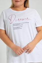 تنزيل الصورة على معرض الصور، Redtag-White-Graphic-T-Shirt-Colour:White,-Filter:Plus-Size,-LDP-T-Shirts,-New-In,-New-In-LDP,-Non-Sale,-S22B,-Section:Women,-TBL-Women&#39;s-
