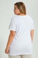 تنزيل الصورة على معرض الصور، Redtag-White-Graphic-T-Shirt-Colour:White,-Filter:Plus-Size,-LDP-T-Shirts,-New-In,-New-In-LDP,-Non-Sale,-S22B,-Section:Women,-TBL-Women&#39;s-
