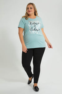 Redtag-Mint-Graphic-T-Shirt-Colour:Mint,-Filter:Plus-Size,-LDP-T-Shirts,-New-In,-New-In-LDP,-Non-Sale,-S22B,-Section:Women,-TBL-Women's-