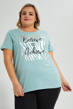 Load image into Gallery viewer, Redtag-Mint-Graphic-T-Shirt-Colour:Mint,-Filter:Plus-Size,-LDP-T-Shirts,-New-In,-New-In-LDP,-Non-Sale,-S22B,-Section:Women,-TBL-Women&#39;s-
