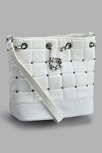 تنزيل الصورة على معرض الصور، Redtag-White-Quilted-Embellished-Bucket-Bag-Slouch-Bags-Women-
