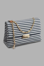 Load image into Gallery viewer, Redtag-Navy-And-White-Nautical-Stripe-Cross-Body-Bag-Cross-Body-Bags-Women-
