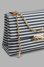 Load image into Gallery viewer, Redtag-Navy-And-White-Nautical-Stripe-Cross-Body-Bag-Cross-Body-Bags-Women-
