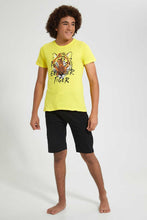 تنزيل الصورة على معرض الصور، Redtag-Yellow-Endanger-Tiger-Night-Suit-Pyjama-Sets-Senior-Boys-9 to 14 Years
