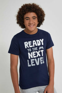 Redtag-Navy-Ready-For-Next-Level-Night-Suit-Pyjama-Sets-Senior-Boys-9 to 14 Years