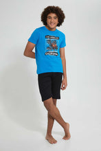 تنزيل الصورة على معرض الصور، Redtag-Blue-Surfers-Night-Suit-Pyjama-Sets-Senior-Boys-9 to 14 Years
