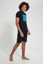 تنزيل الصورة على معرض الصور، Redtag-Black-Born-To-Skate-Night-Suit-Pyjama-Sets-Senior-Boys-9 to 14 Years

