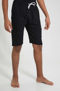 Redtag-Black-Born-To-Skate-Night-Suit-Pyjama-Sets-Senior-Boys-9 to 14 Years