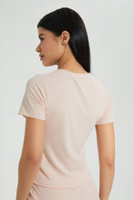 تنزيل الصورة على معرض الصور، Redtag-Pink-Ribbed-Lettuce-Cuff-Tee-Colour:Pink,-Filter:Women's-Clothing,-New-In,-New-In-Women,-Non-Sale,-S22B,-Section:Women,-Women-T-Shirts-Women's-
