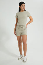 تنزيل الصورة على معرض الصور، Redtag-Olive-Ribbed-Lettuce-Cuff-Tee-Colour:Dark-Green,-Filter:Women's-Clothing,-New-In,-New-In-Women,-Non-Sale,-S22B,-Section:Women,-Women-T-Shirts-Women's-
