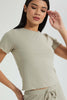 Redtag-Olive-Ribbed-Lettuce-Cuff-Tee-Colour:Dark-Green,-Filter:Women's-Clothing,-New-In,-New-In-Women,-Non-Sale,-S22B,-Section:Women,-Women-T-Shirts-Women's-