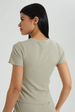 تنزيل الصورة على معرض الصور، Redtag-Olive-Ribbed-Lettuce-Cuff-Tee-Colour:Dark-Green,-Filter:Women's-Clothing,-New-In,-New-In-Women,-Non-Sale,-S22B,-Section:Women,-Women-T-Shirts-Women's-
