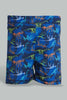 Redtag-Navy-Print-Swimtrunk-Swim-Shorts-Boys-2 to 8 Years