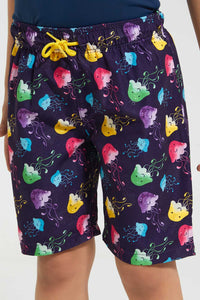 Redtag-Navy-Jellyfish-Swimshort-Swim-Shorts-Boys-2 to 8 Years