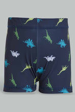 تنزيل الصورة على معرض الصور، Redtag-Navy-Dino-Print-Swimtrunk-Swim-Shorts-Boys-2 to 8 Years
