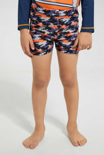 تنزيل الصورة على معرض الصور، Redtag-Orange-Print-Swimtrunk-Swim-Shorts-Boys-2 to 8 Years
